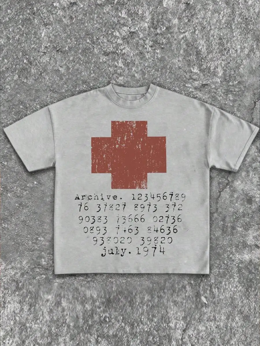 Distressed cross cropped tee, Y2K streetwear — product photo
