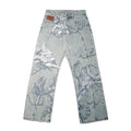Angel embroidered baggy jeans — back view