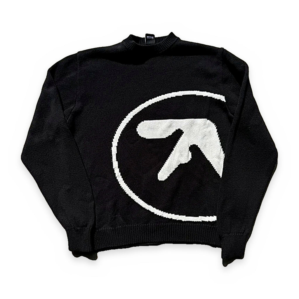 Oversized knit graphic sweater — detail view