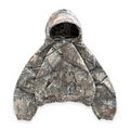 Camo oversized hoodie with retro camo print — flat product view, unisex Y2K streetwear