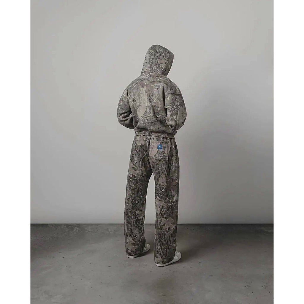 Camo matching hoodie and sweatpants set — product view