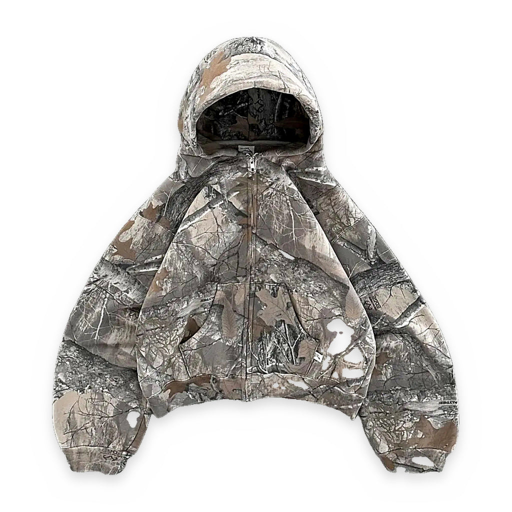 Camo sweatsuit set, hoodie detail