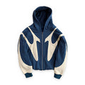 Devil pattern zip-up hoodie — back view