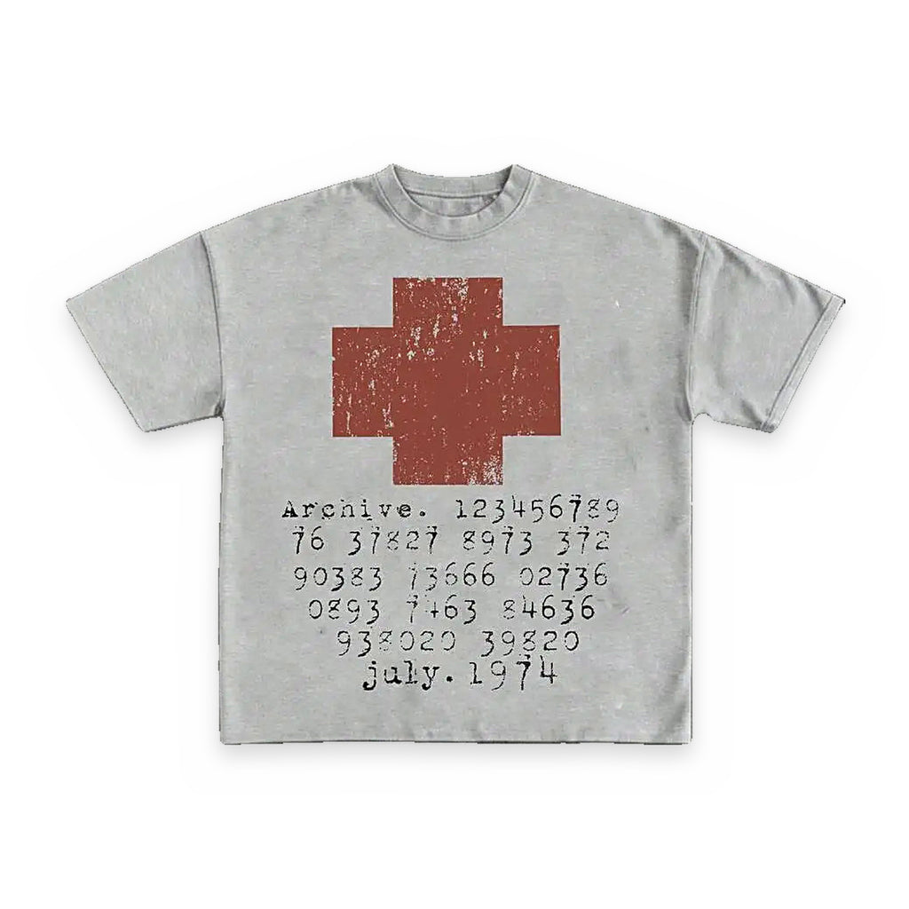 Distressed cross cropped tee, Y2K streetwear — product photo
