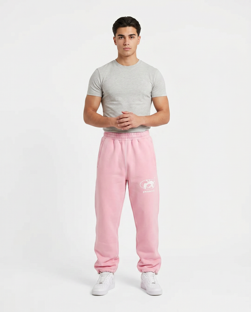 Protect Embroidered Sweatpants on model