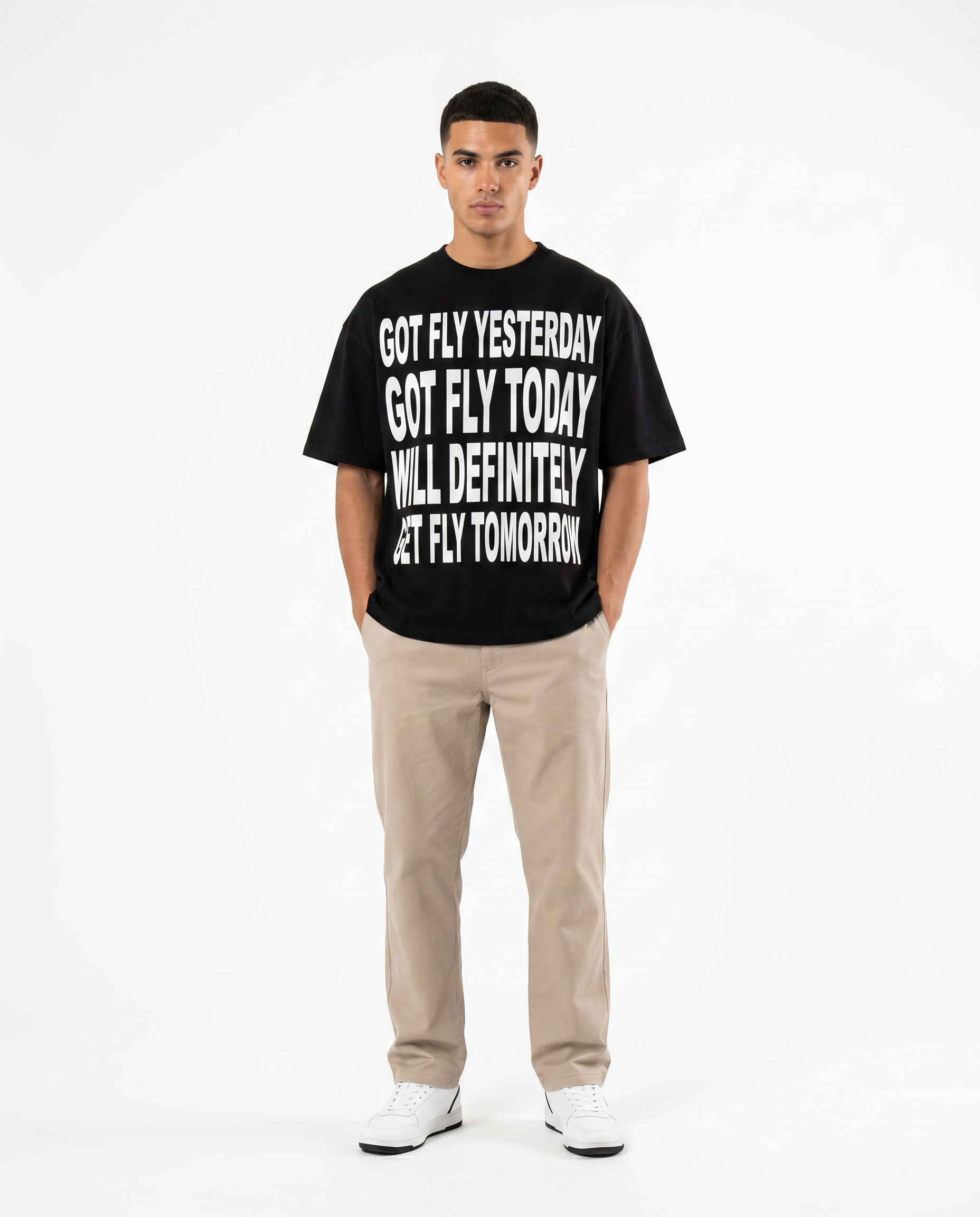 Got Fly Tee — Black on model