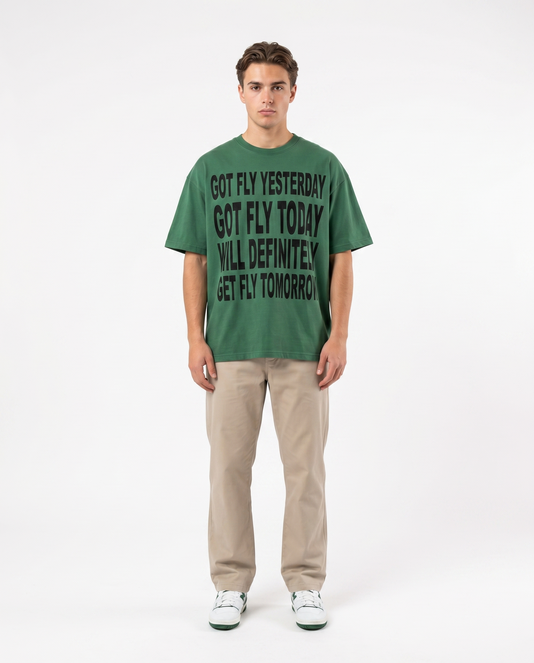 Got Fly Tee — Green on model