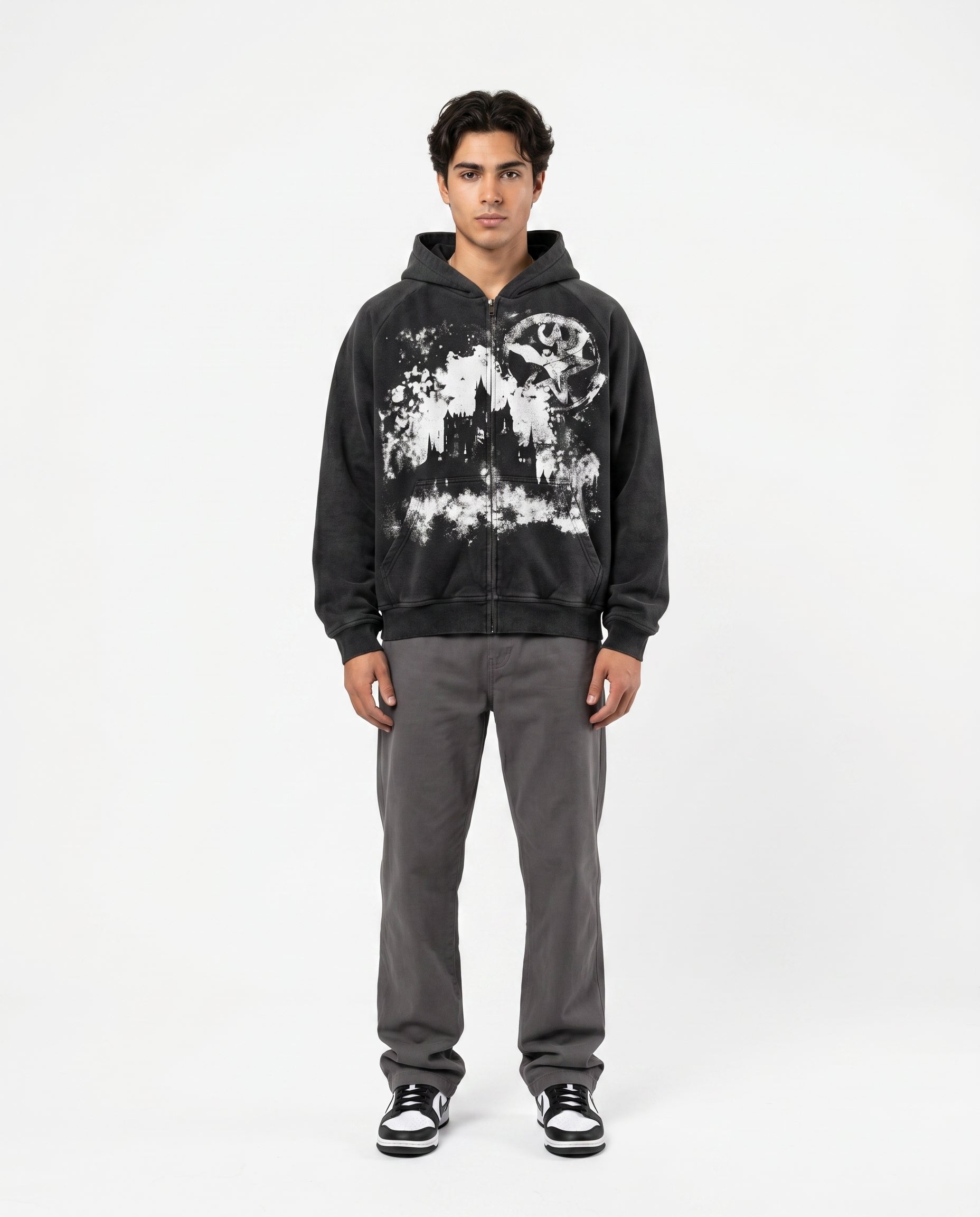 All-Over Print Emo Hoodie print 3 — male model