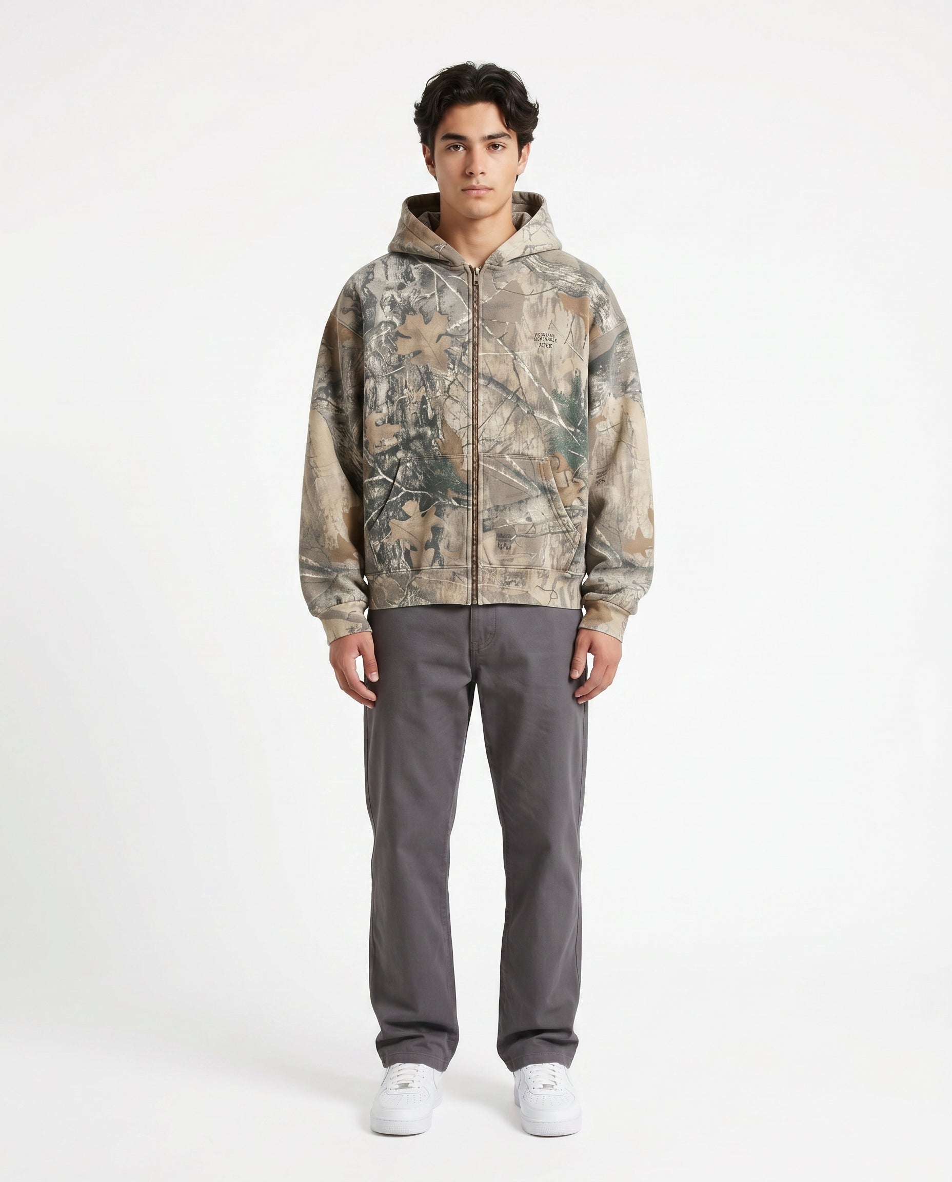Camo Hoodie zip-up — male