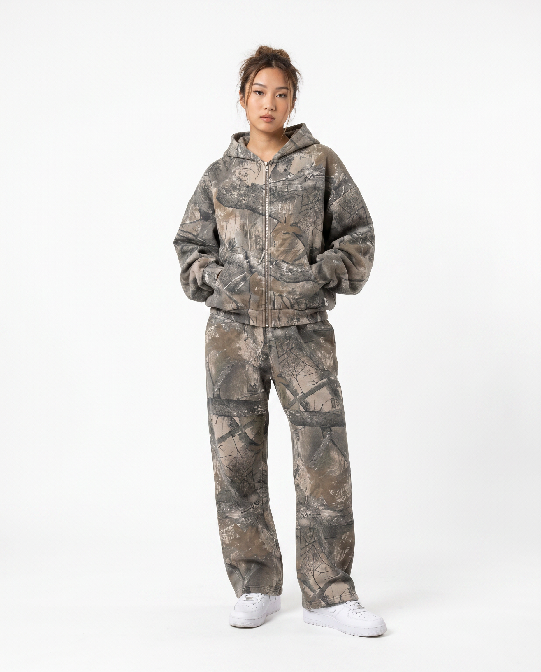 Camo Two-Piece Set zip — female