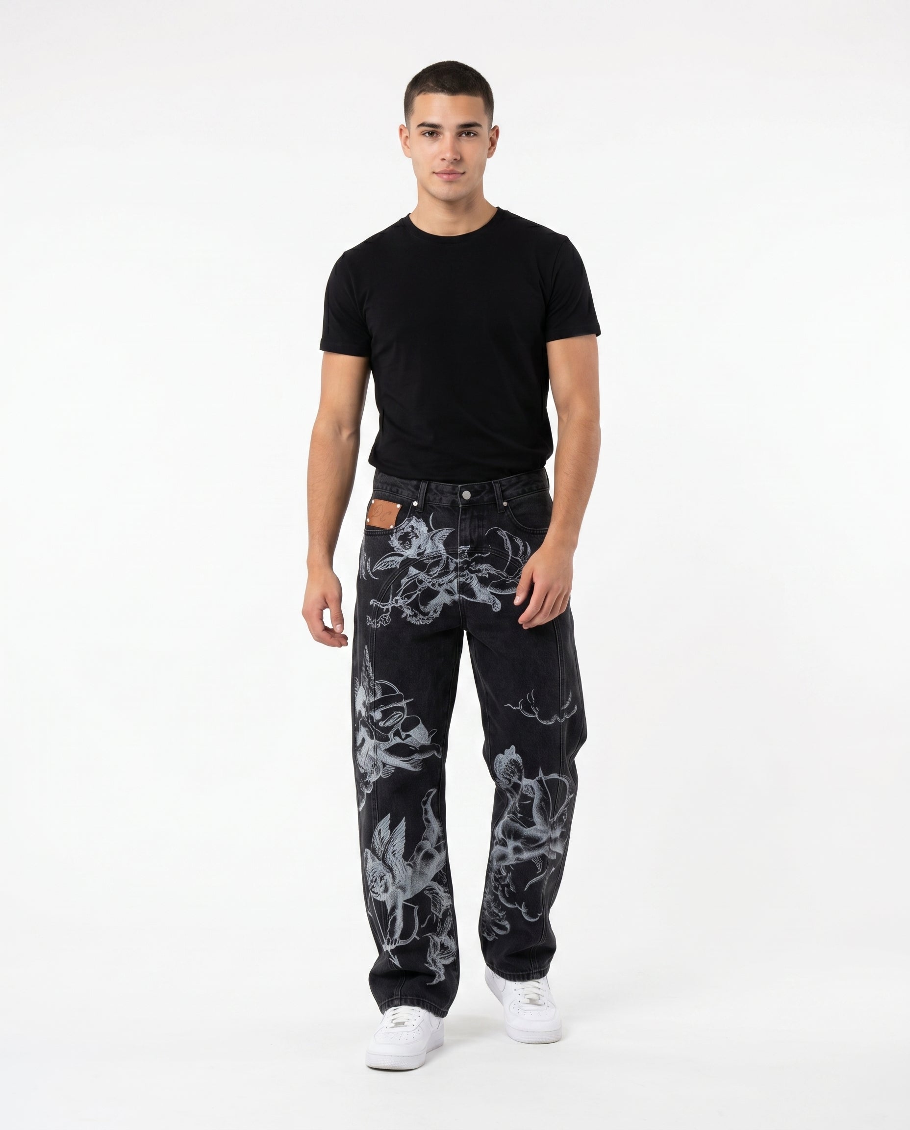 Angel Jeans Black front — male