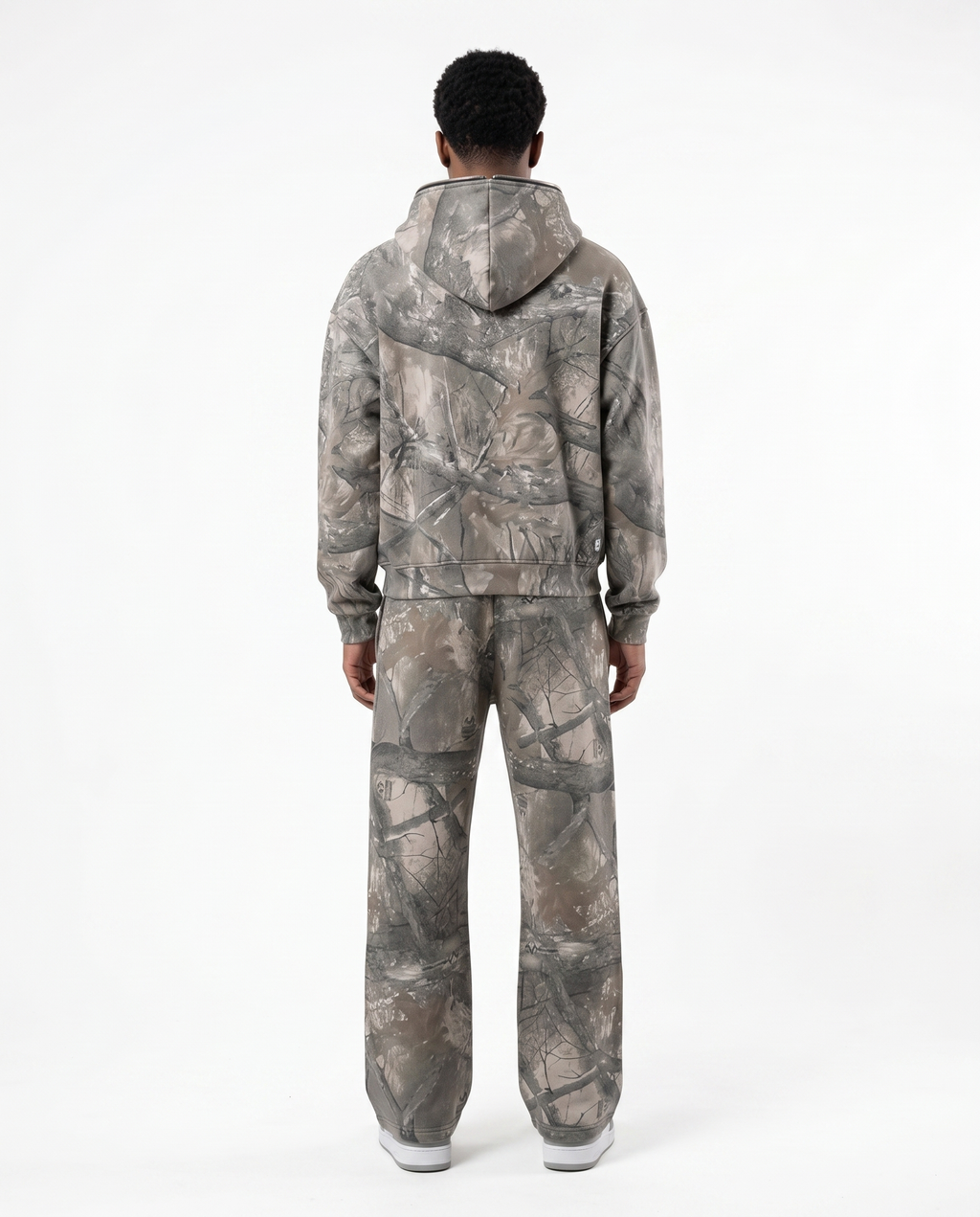 Camo Two-Piece Set — zip back view