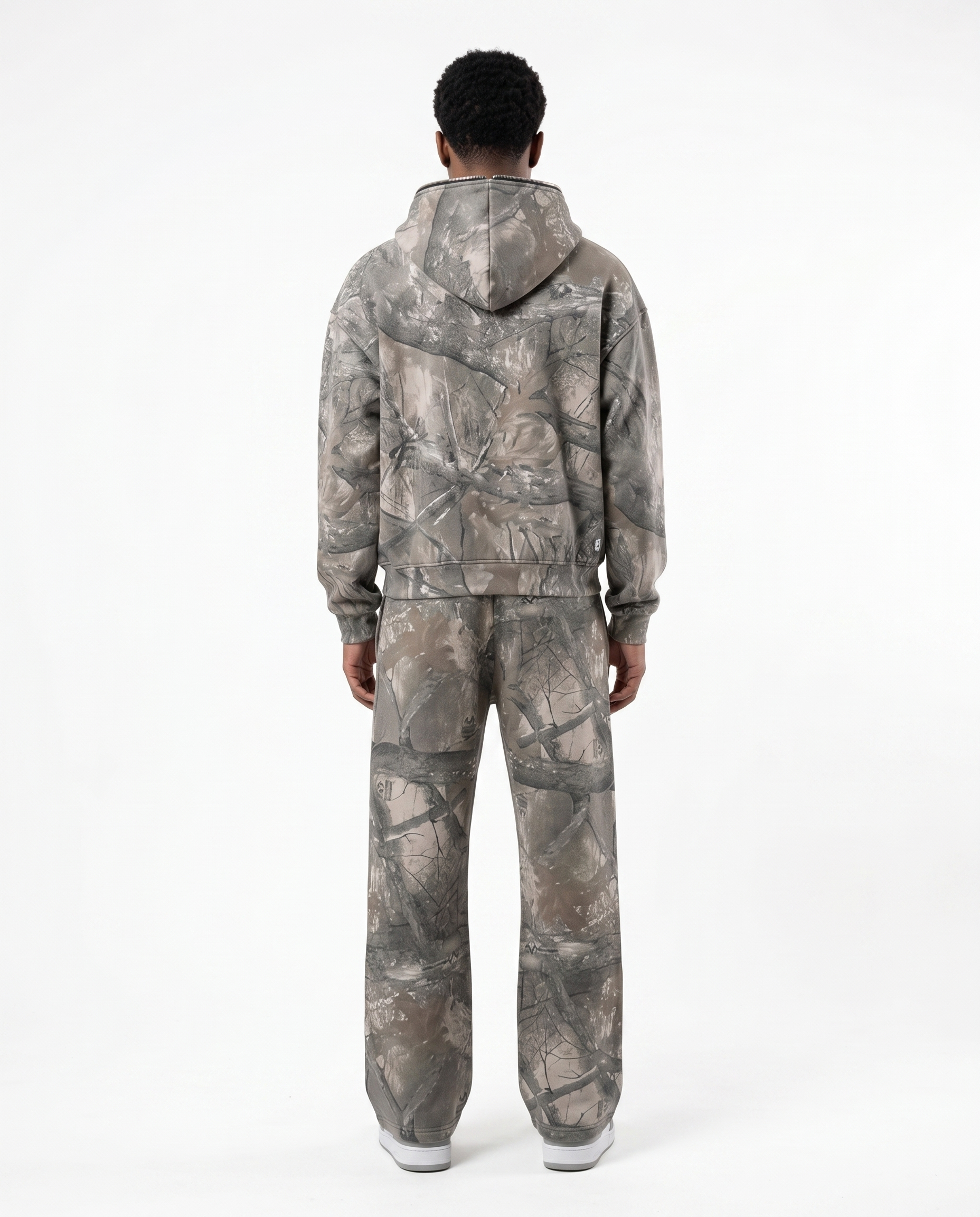 Camo Two-Piece Set — zip back view