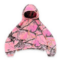 Pink camo hoodie, streetwear — product view