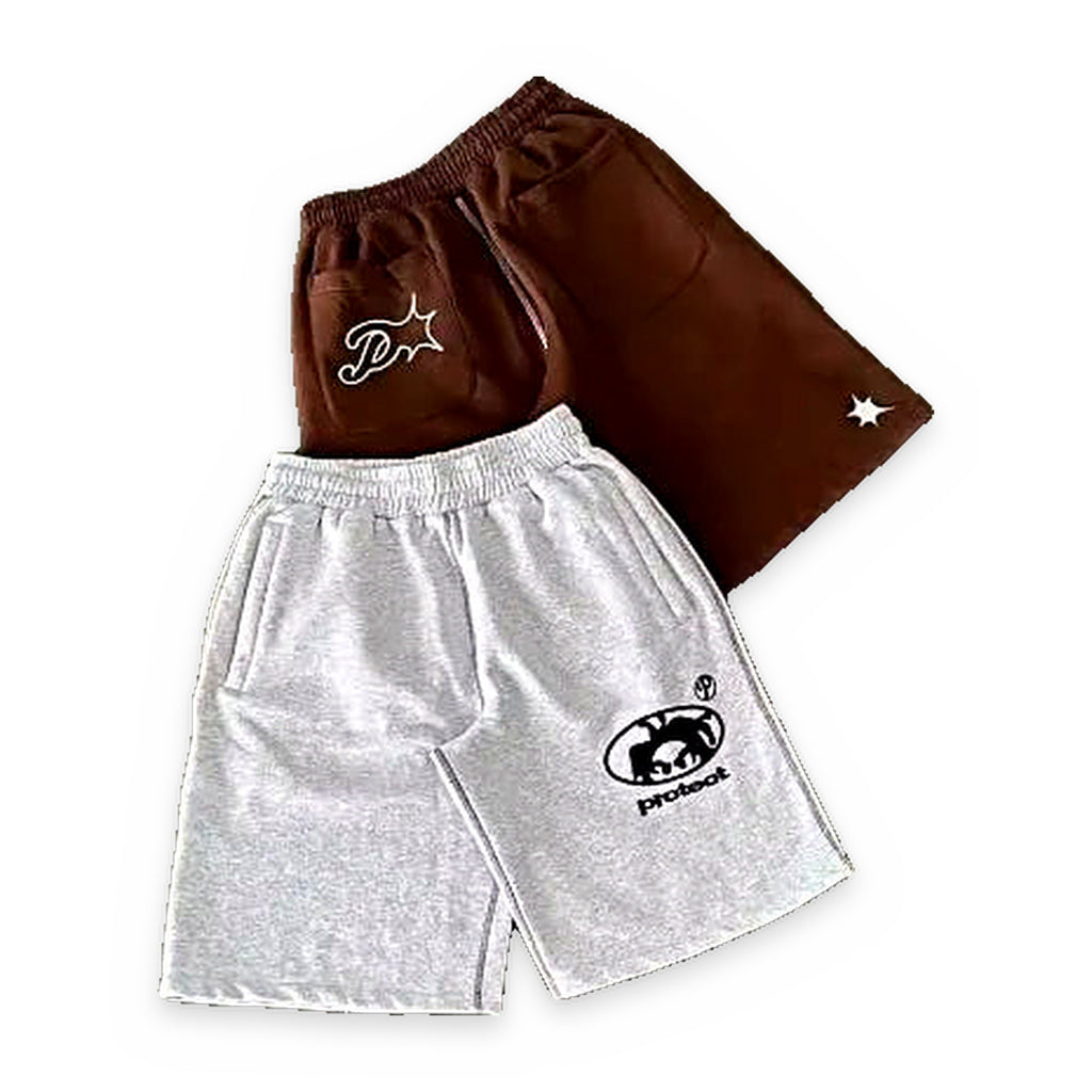 Protect embroidered shorts in grey — product view