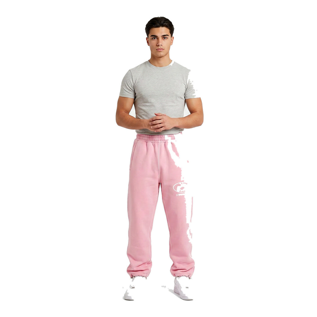 Model wearing the Protect embroidered sweatpants, streetwear