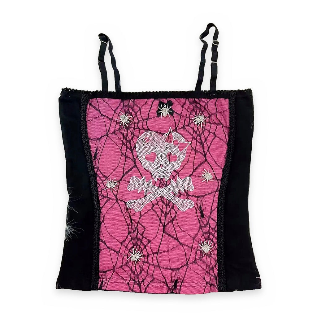 Shiny skull crop top — back view