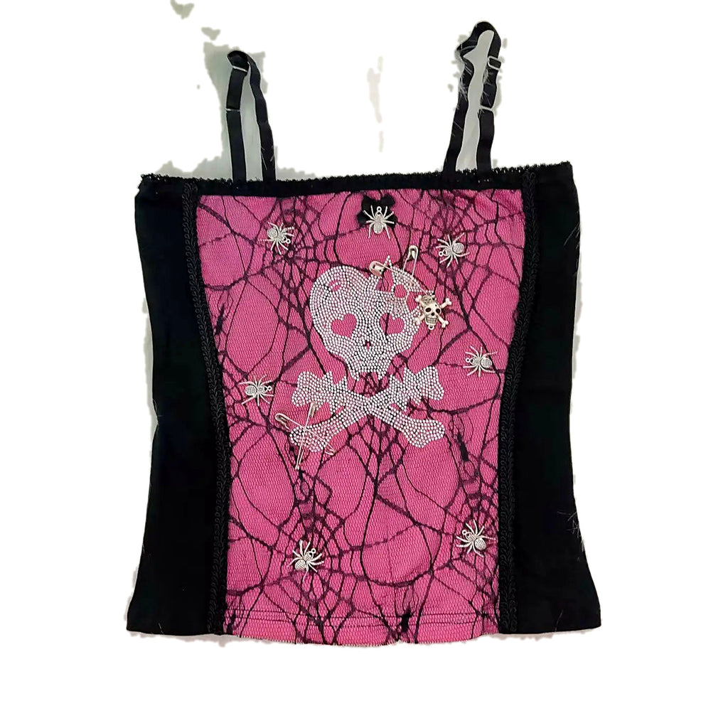 Shiny skull crop top — alternate view